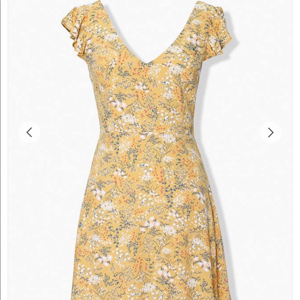 Yellow fit and flare dress